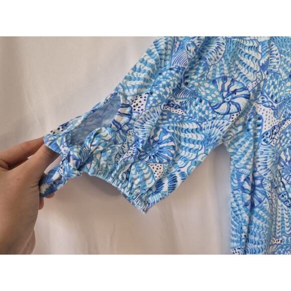 Lilly Pulitzer Womens Sea Shells Amaifi Blue Easley Shift Dress XL - Picture 6 of 9